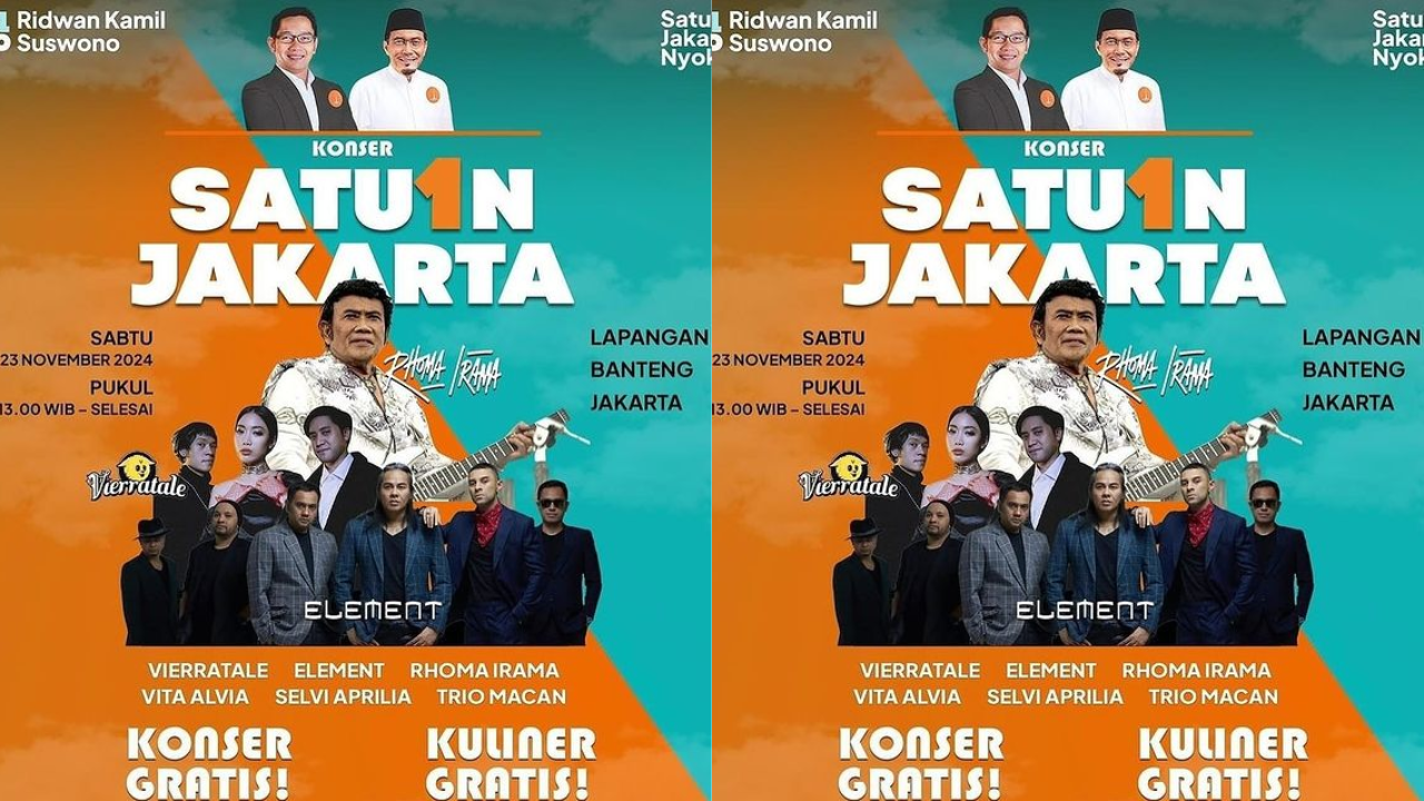 Event Jakarta di Lapangan Banteng Akhir Pekan 23 November 2024, Ada Konser Gratis Satu1n Jakarta