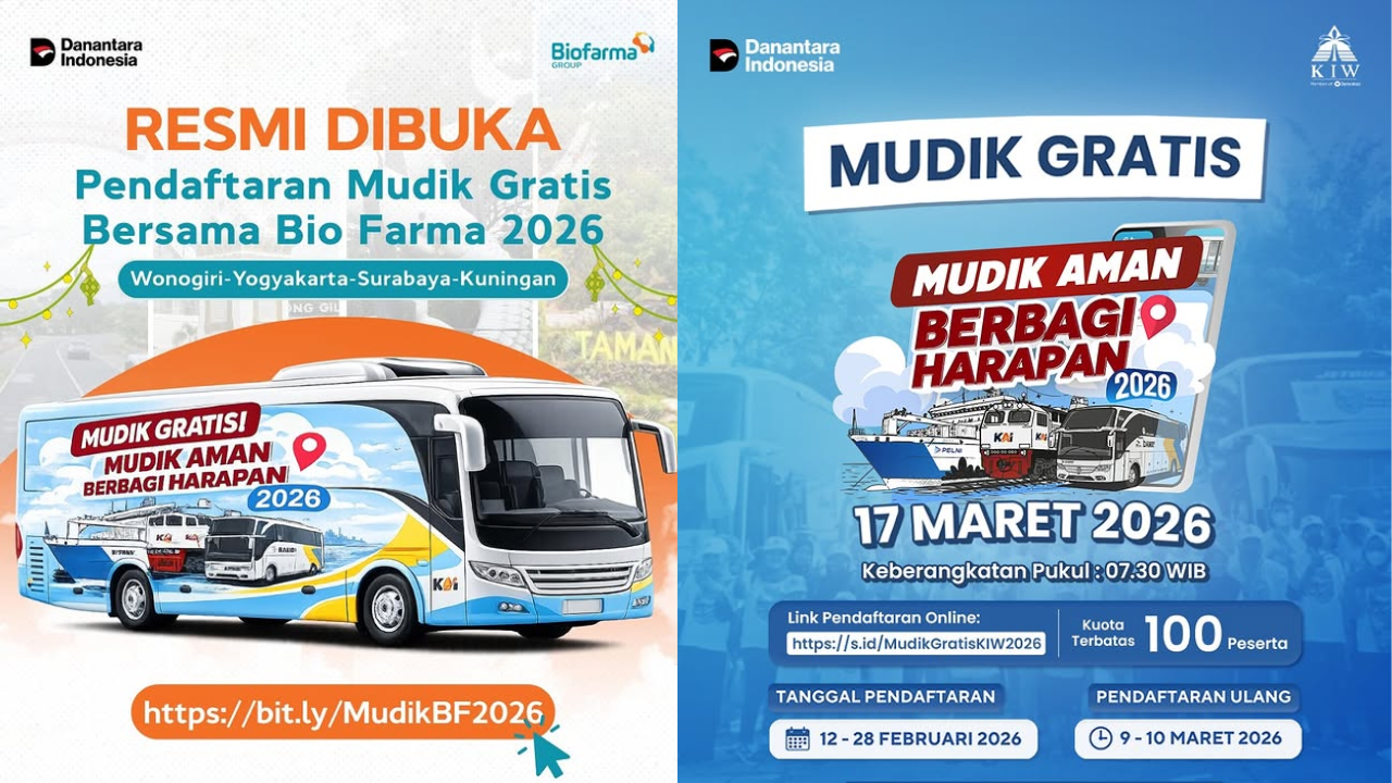 5 Link Pendaftaran Mudik Gratis BUMN 2026 Dibuka Mulai Hari Ini, Buruan Kuota Terbatas!