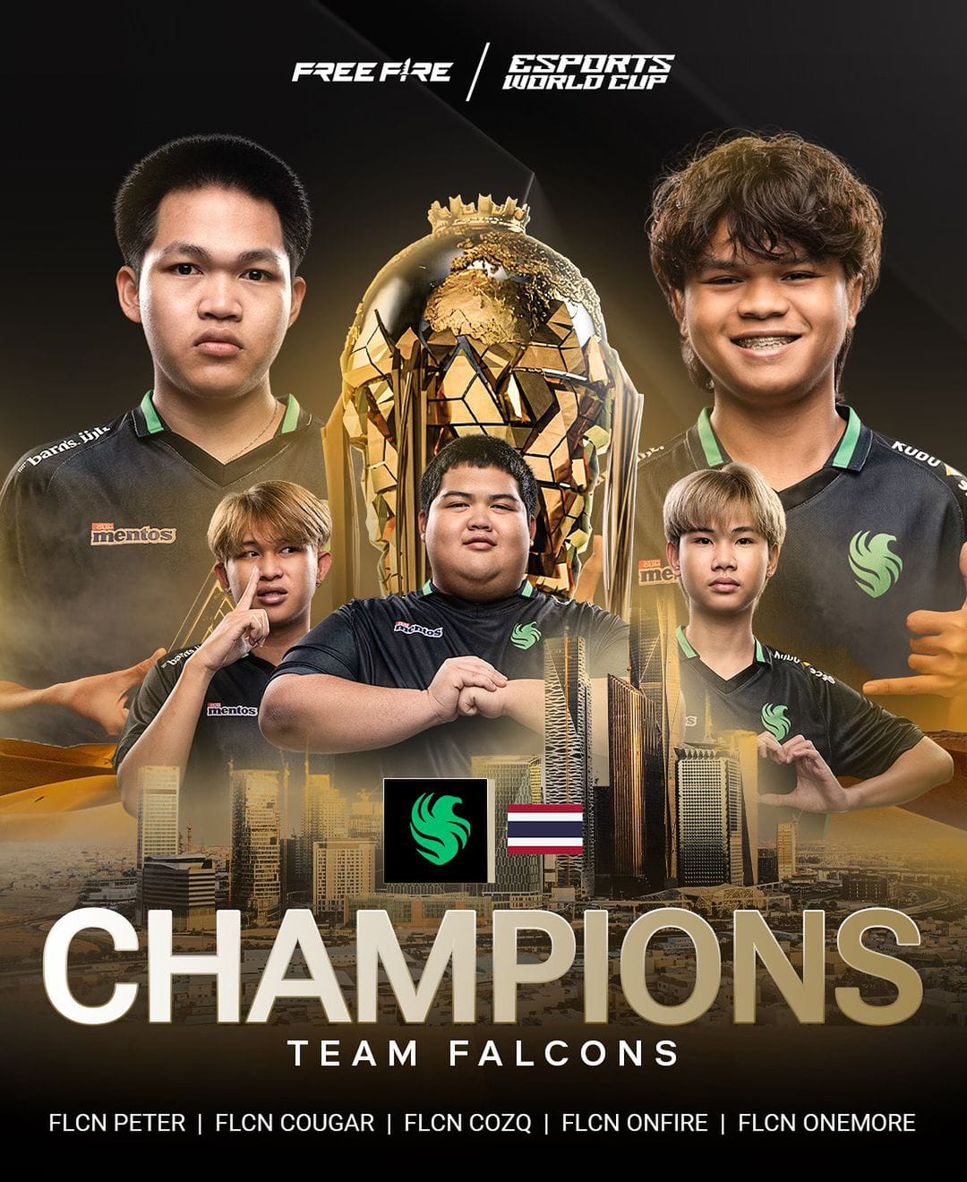 Kalahkan Indonesia, Team Falcons Juara Free Fire Esports World Cup 2024!