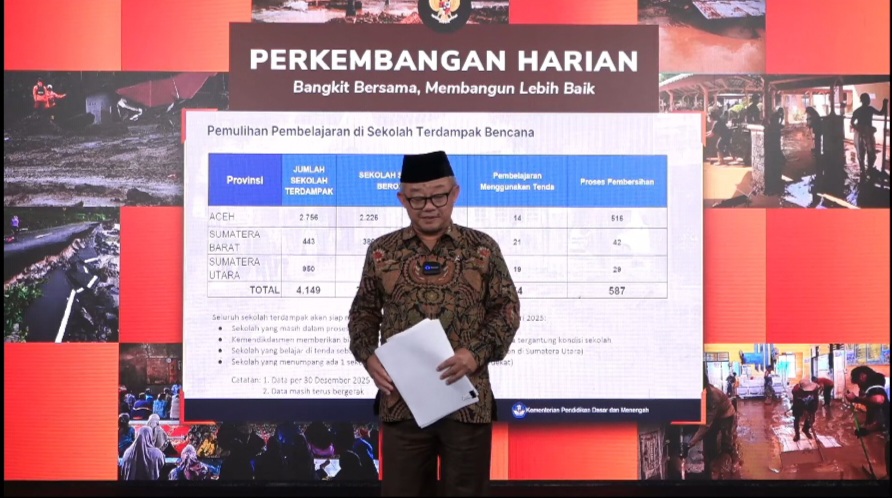 Mendikdasmen Rancang Tiga Skenario Pembelajaran untuk Sekolah Terdampak Banjir Sumatera