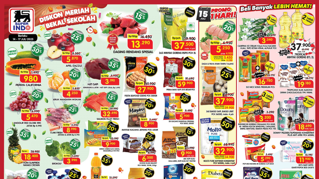 Promo Superindo Weekday Terbaru 14-17 Juli 2025, Tropical Minyak Goreng Rp37.900
