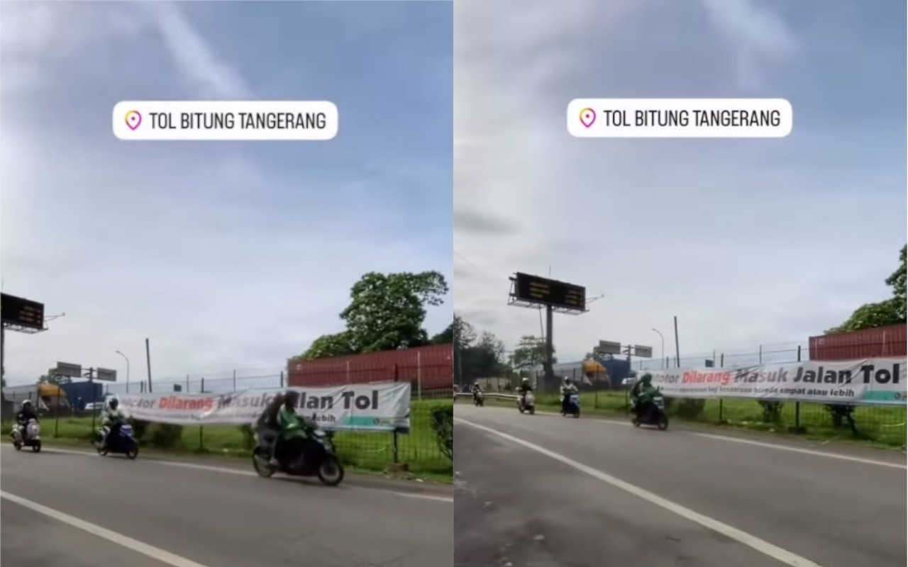 Viral! Jalan Tol Bitung Tangerang Diterobos Pemotor Saban Hari, Kok Bisa?