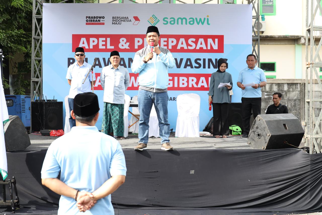 Menangkan Prabowo-Gibran, Samawi Jakut Lepas 1.000 Relawan di Rawa Badak