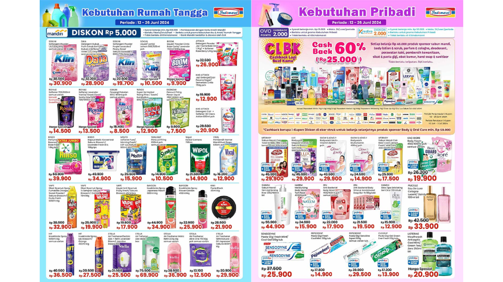 Katalog Promo Indomaret Hari ini 20 Juni 2024, Diskon Detergent Cuci Baju Mulai Rp9 Ribuan Aja!