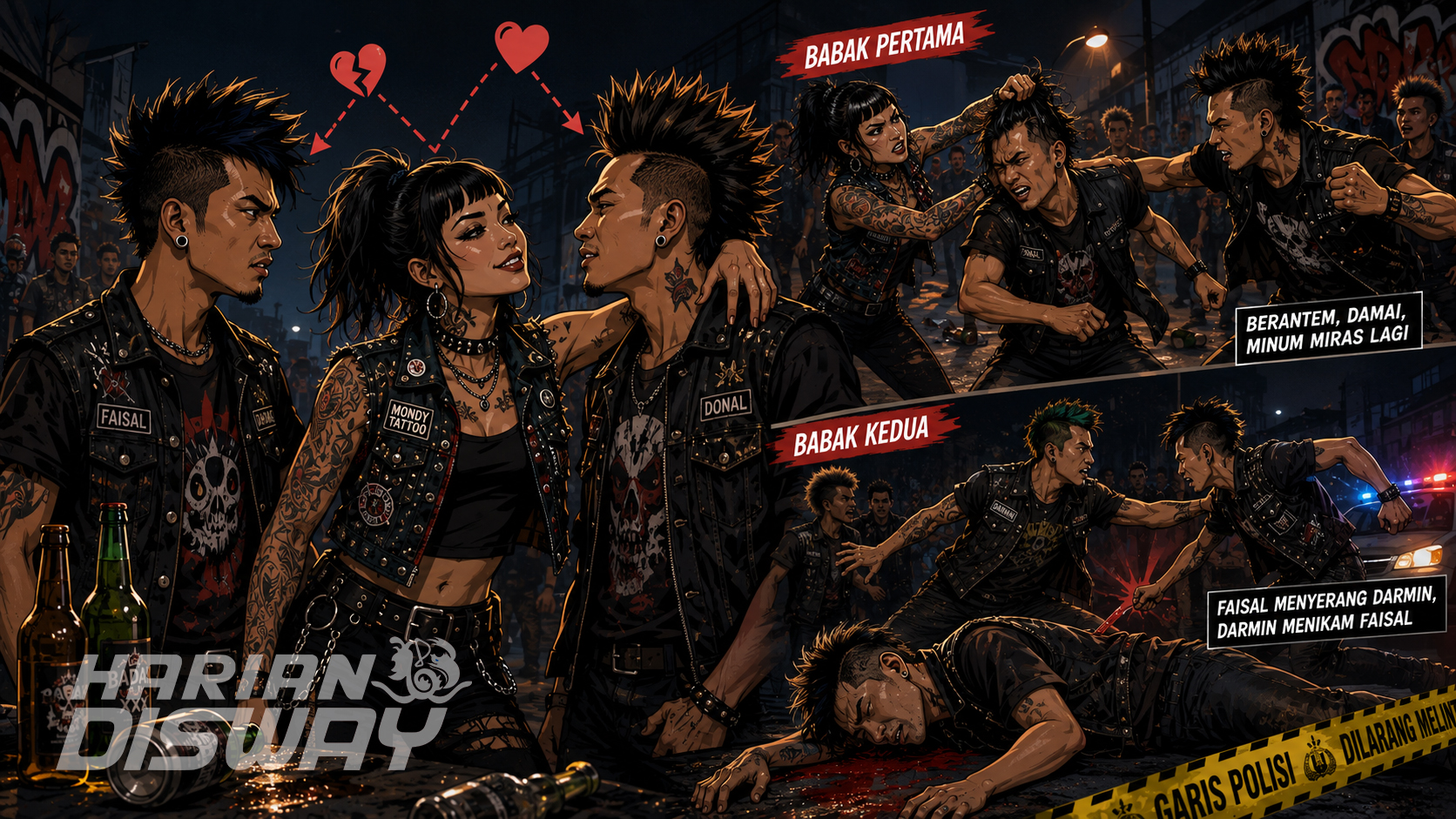 Pembunuhan Anak Punk Libatkan Mondy Tato di Cikarang: Motif Cinta Segitiga