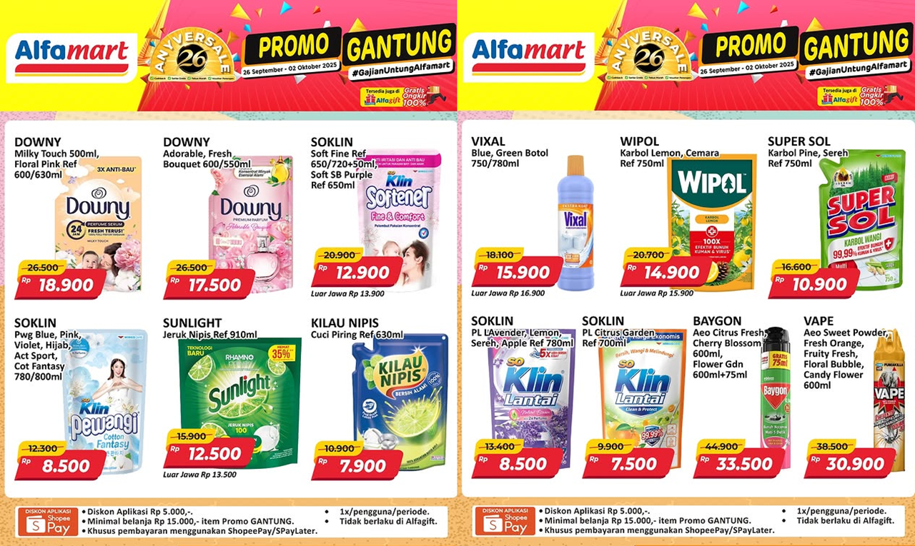 Promo JSM Alfamart Terbaru Hari Ini 27 September 2025, Belanja Hemat Soklin Lantai Cuma Rp7 Ribuan!