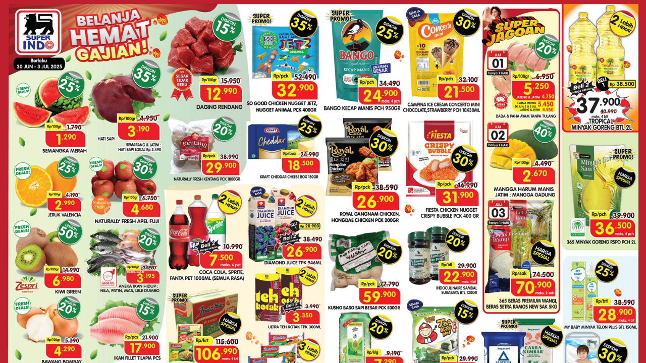 Promo Superindo Pekan Ini 30 Juni-3 Juli 2025, Spesial Gajian Ikan Mas Rp3 Ribuan