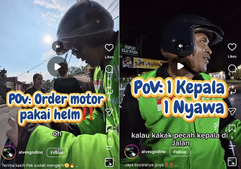 Viral! Driver Gojek Bali Utamakan Keselamatan Penumpang, Tegas Batal Orderan Jika Tanpa Helm