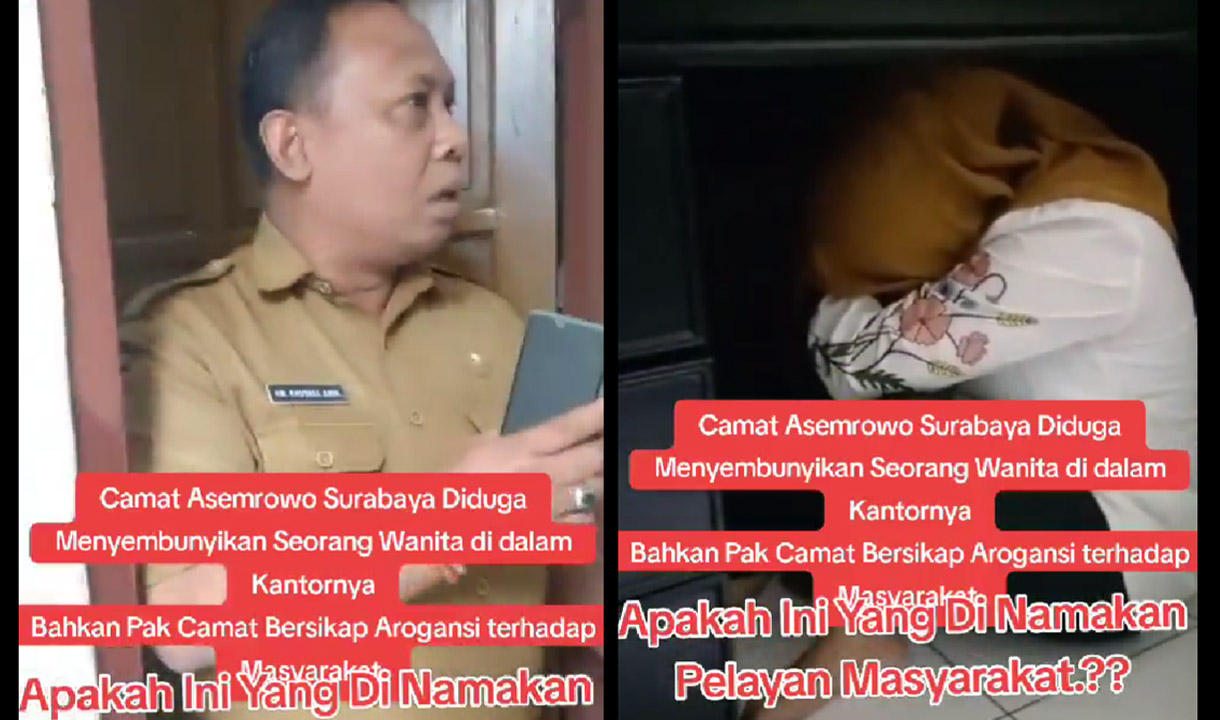 Perempuan Sembunyi di Bawah Meja Camat Asemrowo Saat Digerebek Warga: Meeting Caranya Bukan Gini!