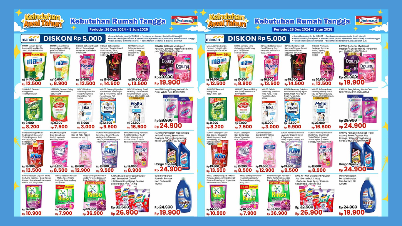 Promo Indomaret Spesial Akhir Tahun 29 Desember 2024, Rinso Detergen Liquid Cuma Rp10 Ribu!