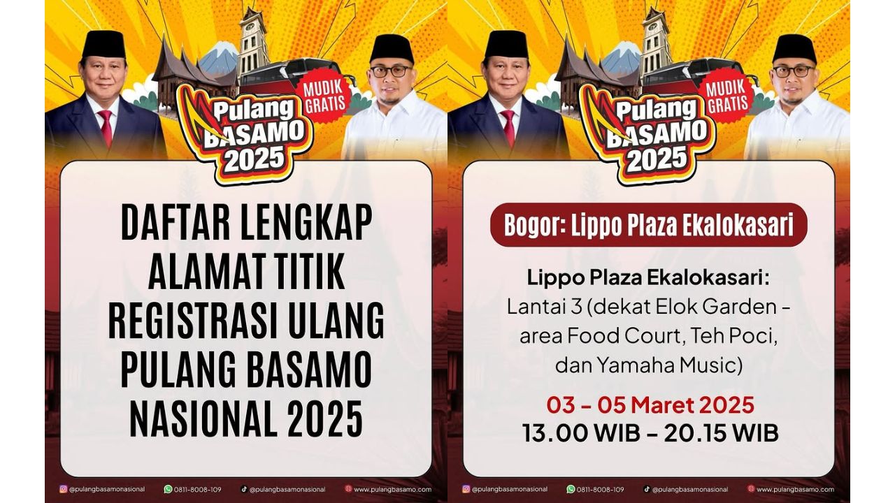 Jadwal dan Lokasi Registrasi Ulang Mudik Gratis Pulang Basamo 2025, Dibuka Mulai 3-9 Maret