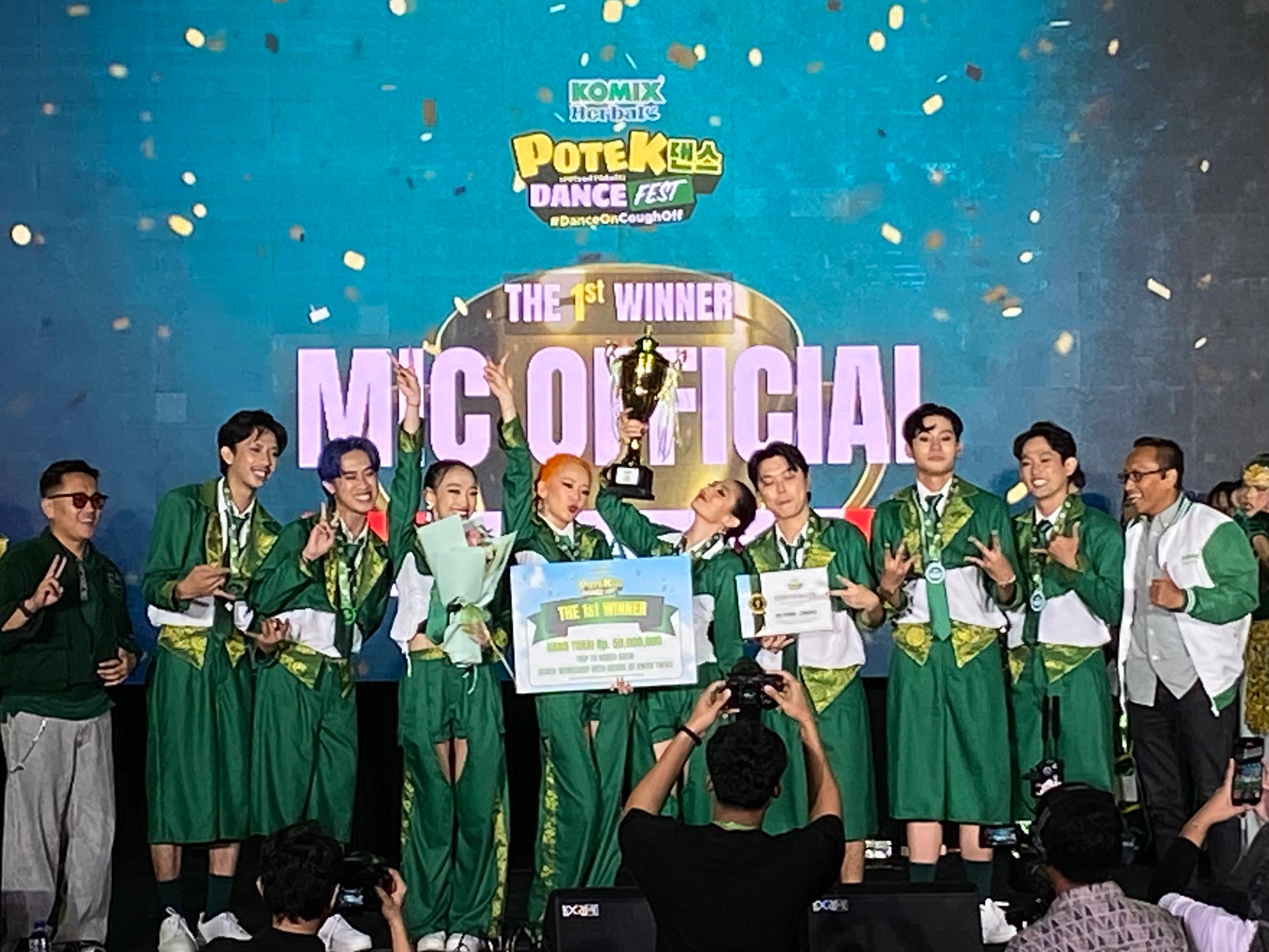 MIC Official dari Sumatera Juarai Potex Dance Fest dan Berhak Berangkat ke Korea Selatan