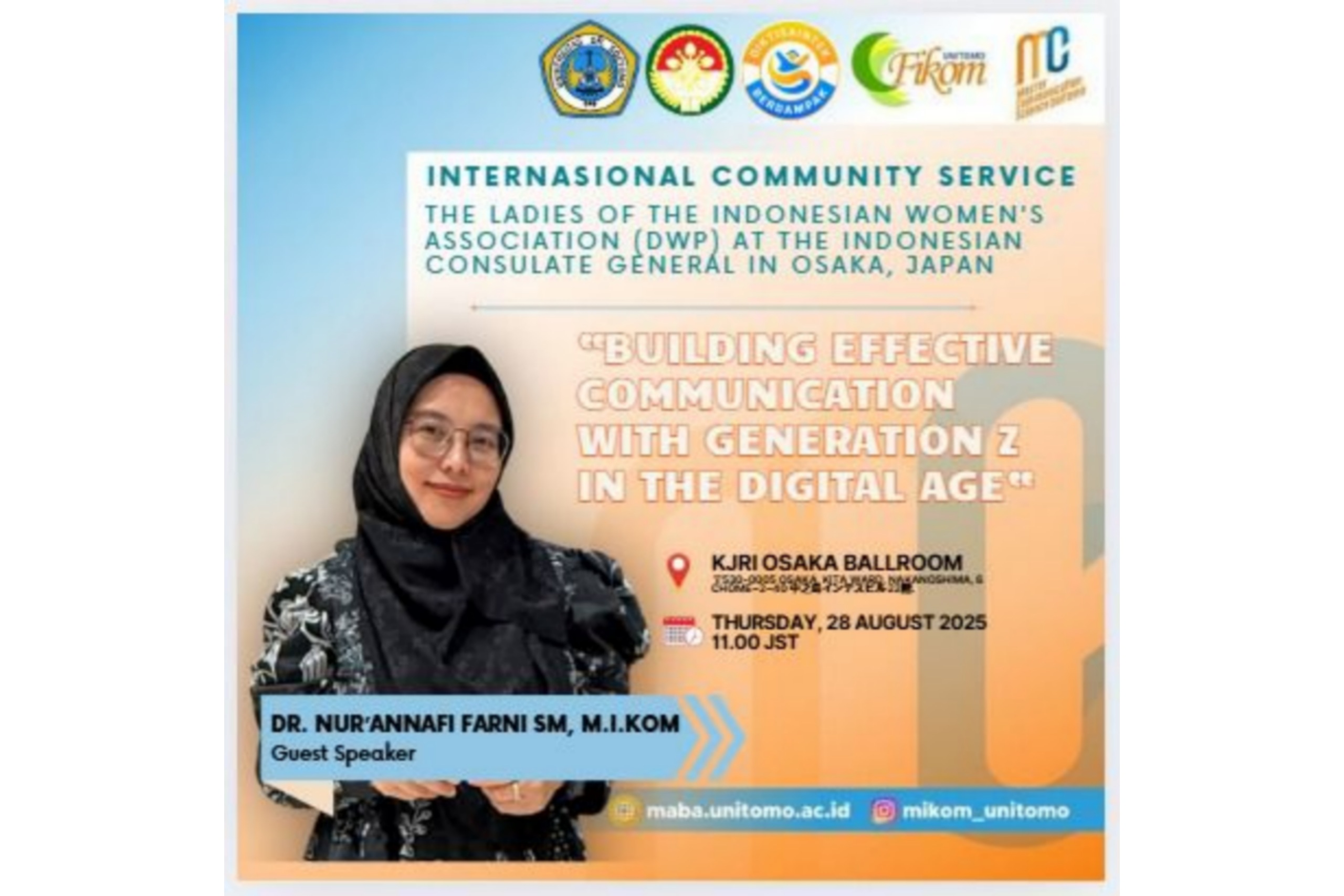 Fikom Unitomo Gelar Pengabdian Internasional di Osaka, Bahas Komunikasi Generasi Z di Era Digital