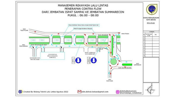 Jalur Kota Bekasi Ini Akan Dilakukan Uji Coba Contra Flow, Catat Jadwalnya