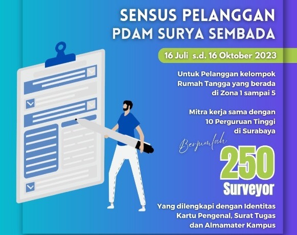 PDAM  Surabaya Gandeng 10 Perguruan Tinggi untuk Sensus Pelanggan, Silahkan Sampaikan Keluhan