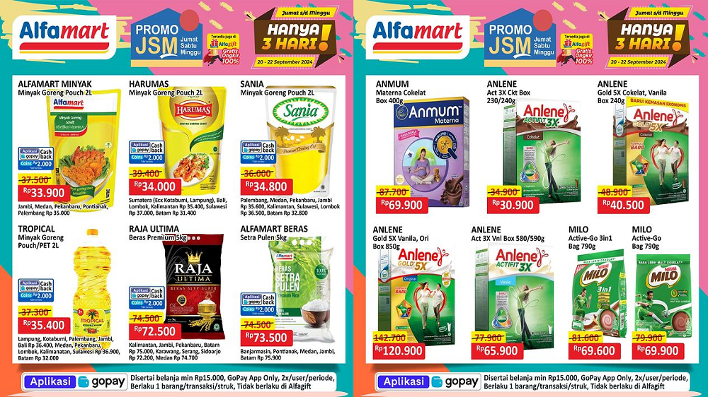 Katalog Promo JSM Alfamart Hari Ini 21 September 2024, Borong Minyak Goreng-Susu-Beras Mulai Rp30 Ribuan!