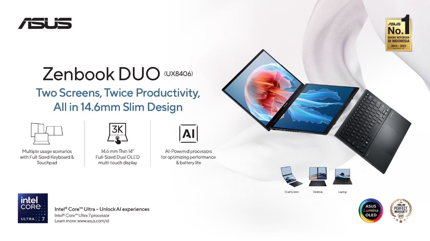 Intip Keunggulan ASUS Zenbook DUO, Laptop Dual-Screen OLED Terbaik di Dunia