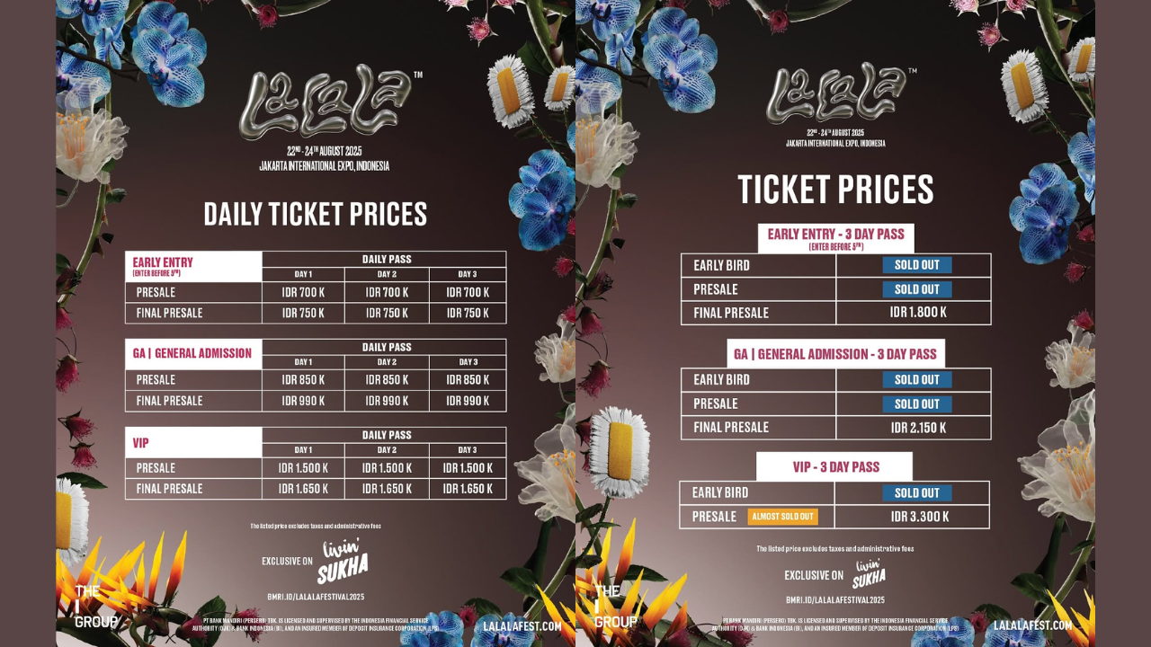 Harga dan Cara Beli Tiket Lalala Fest 2025, Dijual Mulai Rp700 Ribu Buruan Serbu!