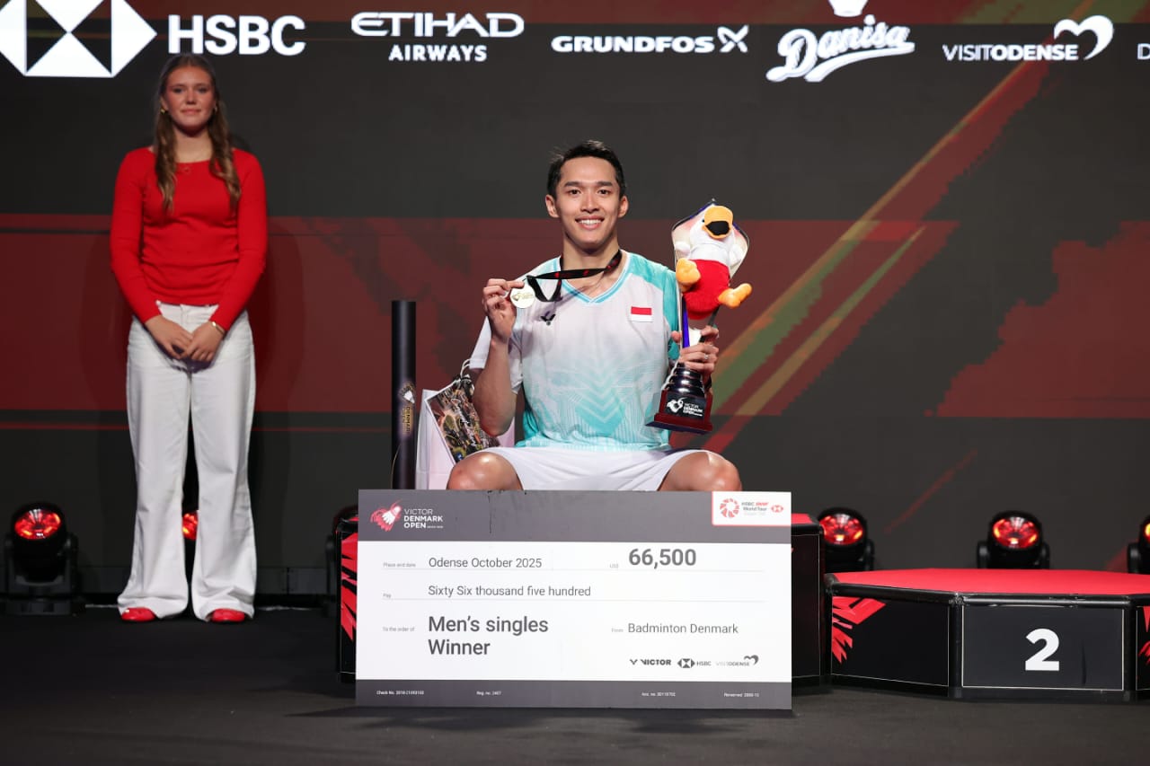 Hempaskan Shi Yu Qi, Gelar Denmark Open 2025 Milik Jonatan Christie