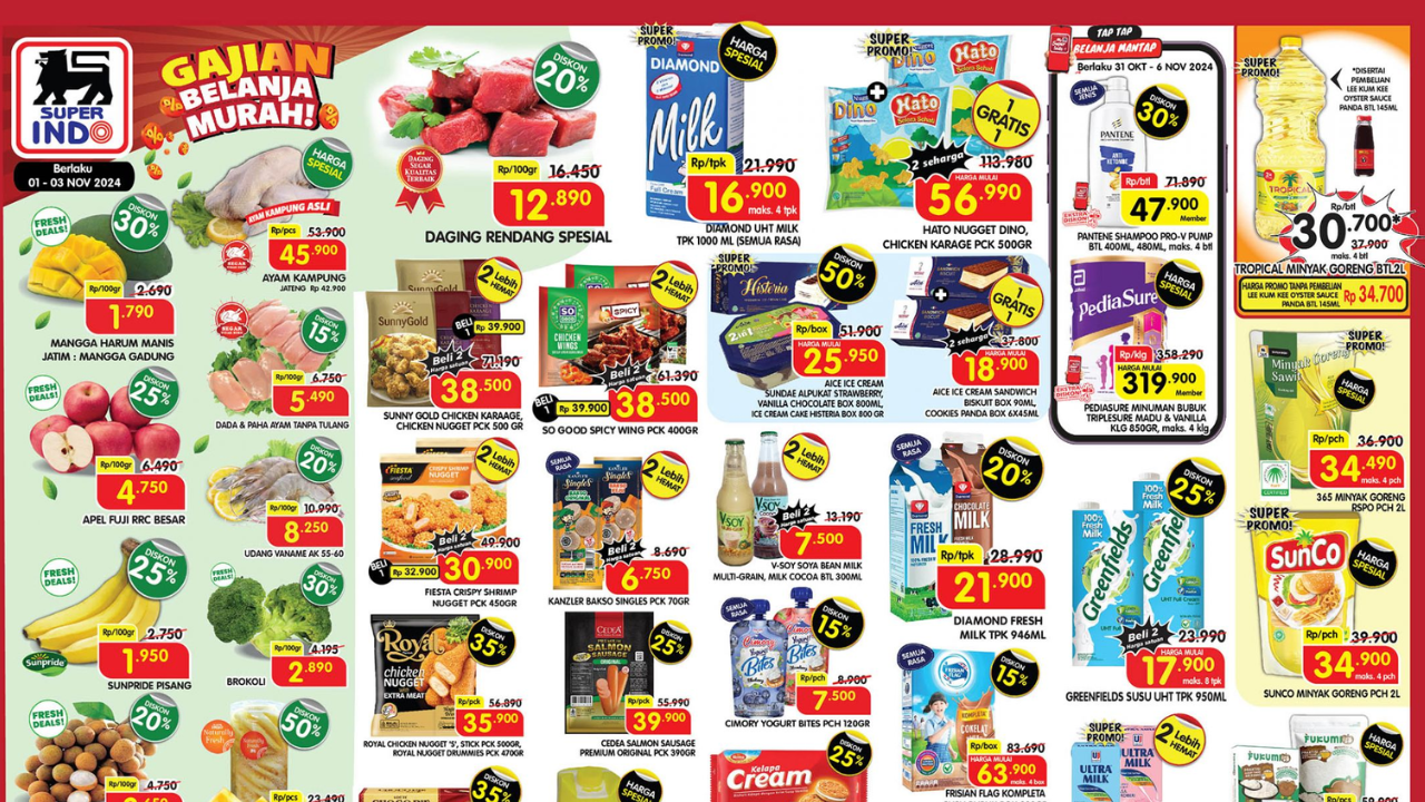 Katalog Promo JSM Superindo 1-3 November 2024 Spesial Gajian, Dada Ayam Rp5 Ribuan