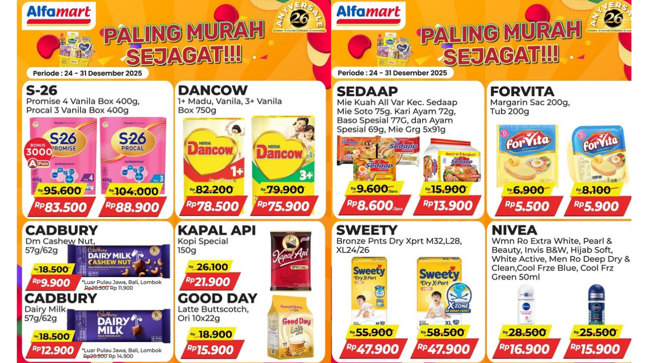 Promo Alfamart Terbaru Hari Ini 25 Desember 2025 Spesial Natal, Margarin Forvita Cuma Rp5 Ribuan!