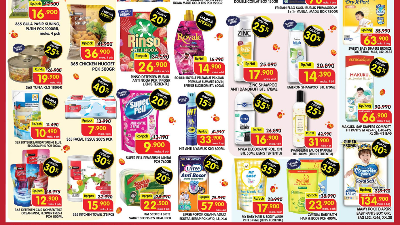 Promo Superindo Hari Ini Weekend 13 September 2026, Diskon Rinso Detergen Rp26.900