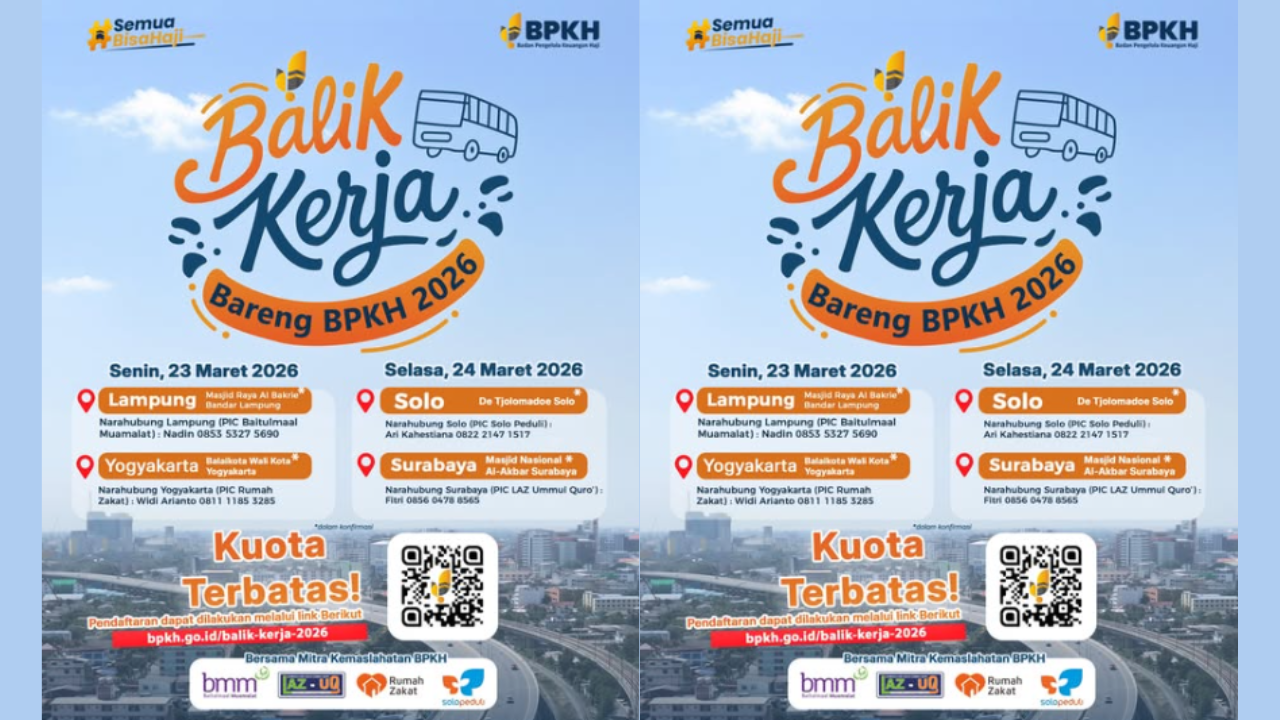 Link dan Cara Daftar Balik Kerja Bareng BPKH 2026, Tersedia 2.700 Kuota