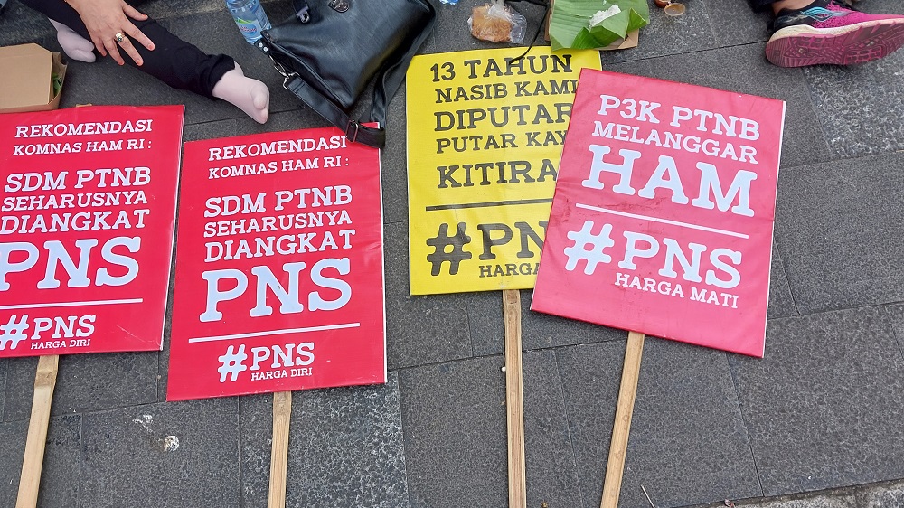 ILP-PTNB Demo di Kantor Nadiem Makarim, Tuntut Diangkat Jadi Dosen PNS