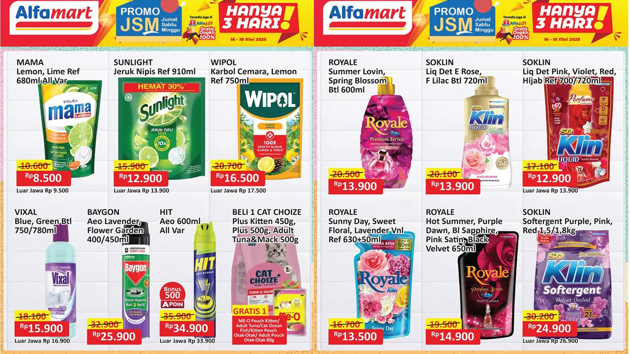 Promo JSM Alfamart Terbaru Hari Ini 17 Mei 2025, Sabun Mama Lemon Cuma Rp8 Ribuan!