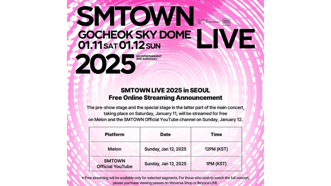 Link Live Streaming Gratis Konser SMTOWN LIVE 2025 Hari Ini 12 Januari, SM Stan Wajib Nonton!