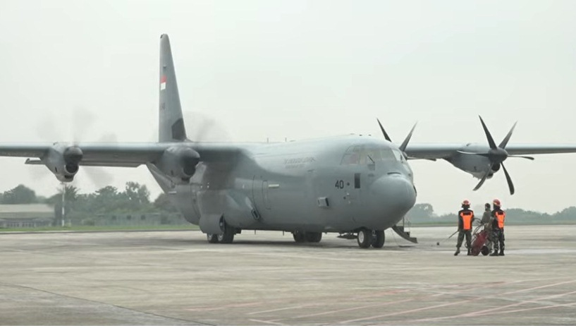 TNI AU Resmi Terima Pesawat C-130 Super Hercules A-1340 dari Menhan Prabowo