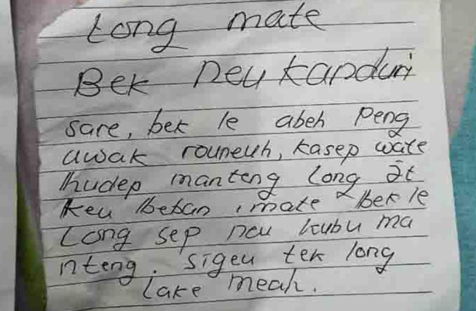 Tulis Surat Curahan Hati, Gadis di Aceh Tengah Tewas Gantung Diri