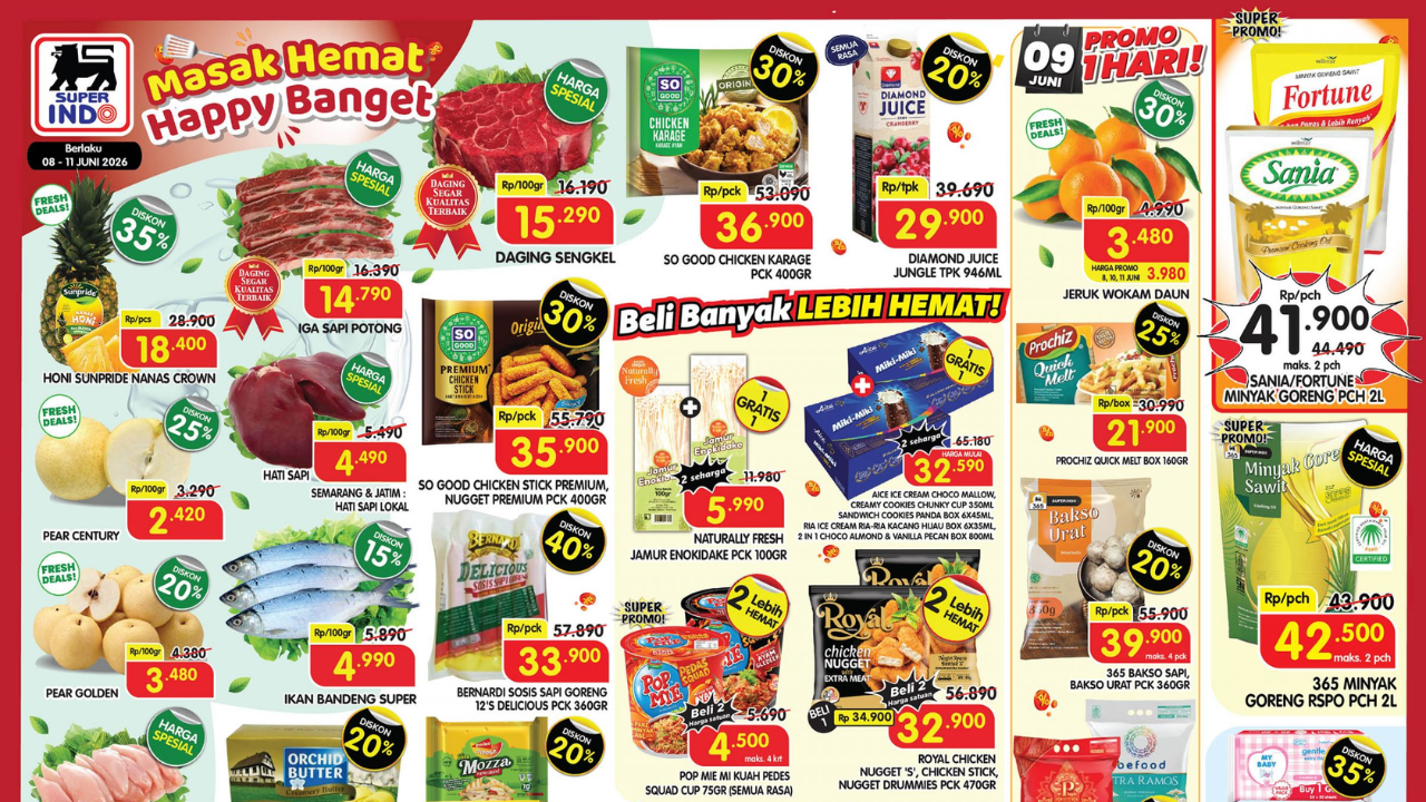 Promo Superindo Minggu Ini Terbaru 8-11 Juni 2026, Diskon Ikan Bandeng Rp4 Ribuan