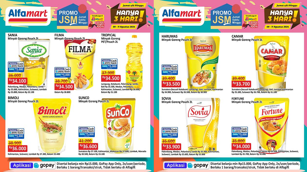 Katalog Promo JSM Alfamart 9-11 Agustus 2024, Belanja Minyak Goreng-Beras Mulai Rp33 Ribuan