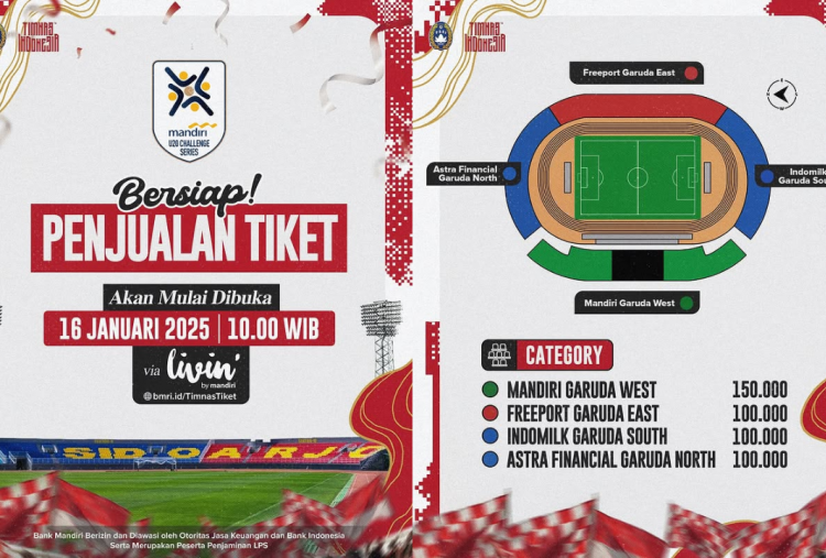 Link dan Cara Beli Tiket U-20 Challenge Series 2025, Dibuka Hari Ini Pukul 10.00 WIB