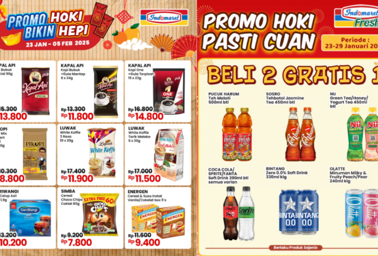 Gong Xi Fa Cai! Promo Indomaret Spesial Imlek 29 Januari 2025, Coca Cola hingga Fanta Beli 2 Gratis 1 