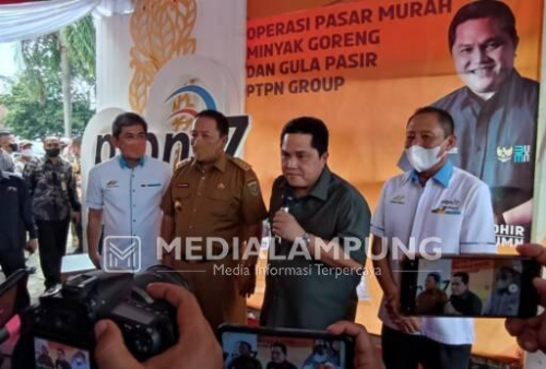 Gubernur Arinal Dampingi Menteri BUMN Tinjau Operasi Pasar di PTPN VII Bandarlampung