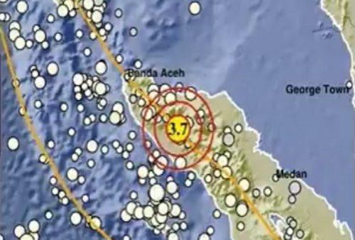Gempa Bumi Guncang Kabupaten Naganraya, Aceh Berkekuatan M 3,7