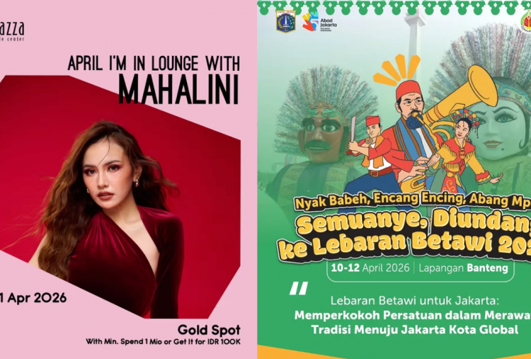 8 Event Jakarta Akhir Pekan 11-12 April 2026, Konser Gratis Mahalini hingga Lebaran Betawi