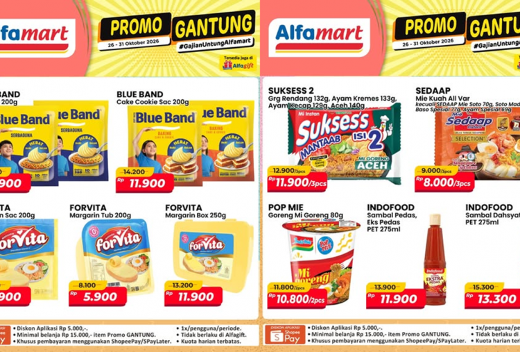 Promo JSM Alfamart Terbaru 30 Oktober-1 November 2026, Diskon Mi Instan-Margarin Mulai Rp5 Ribuan