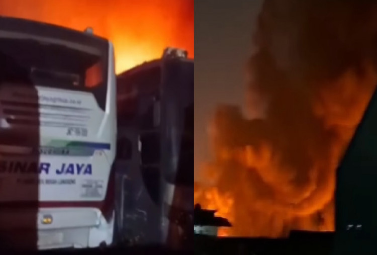 Kebakaran Besar Melanda Pangkalan PO Sinarjaya di MM2100 Cikarang, Begini Kondisi Terkininya