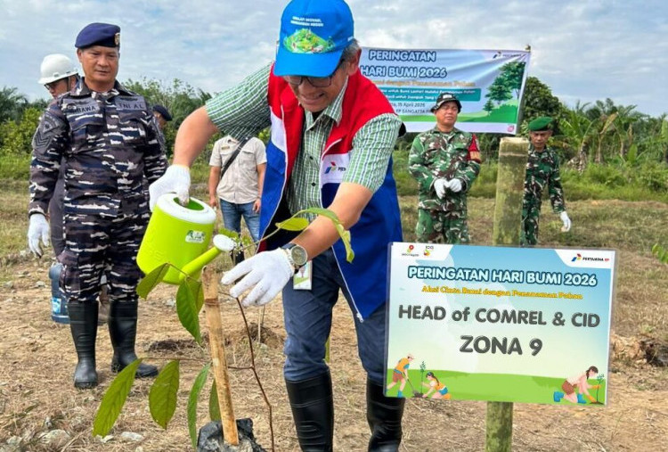 Peringati Hari Bumi, Pertamina EP Sangatta Tanam 333 Pohon