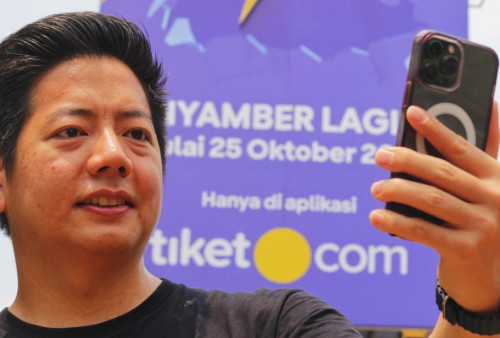 Gaery Undarsa, Co-Founder dan Chief Marketing Officer, tiket.com,  jelang pesta diskon OTW pada Senin (23/10/23).  (Raka Denny/Harian Disway)