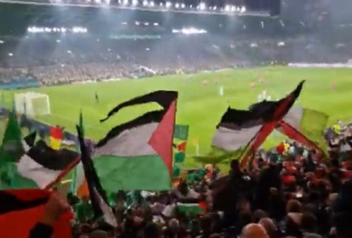 Brigade Hijau Celtic Selalu di Hati Palestina, Abaikan Klub dan Larangan UEFA Kibarkan Bendera Palestina