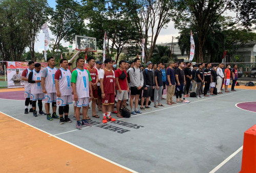Polrestabes Palembang Gelar Kejuaraan Bola Basket 3 On 3 