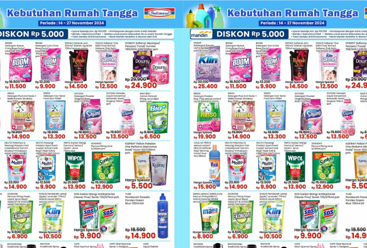 Katalog Promo Indomaret Terbaru 17 November 2024, Harga Detergent Cuci Baju Mulai Rp9.900 