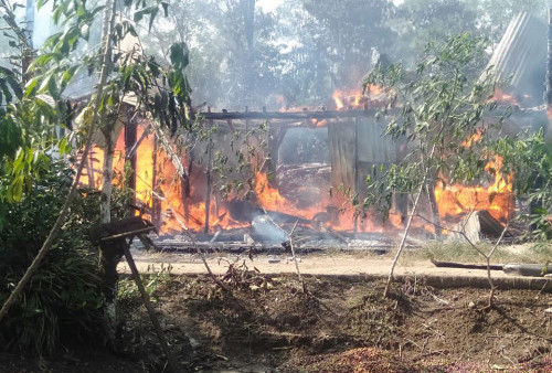 Akibat Korsleting Listrik, Satu Rumah di Pekon Hujung Ludes Terbakar