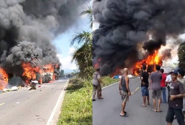 Detik-Detik Kecelakaan Bus ALS vs Truk Tangki BBM di Muratara hingga Terbakar, 5 Jenazah Teridentifikasi