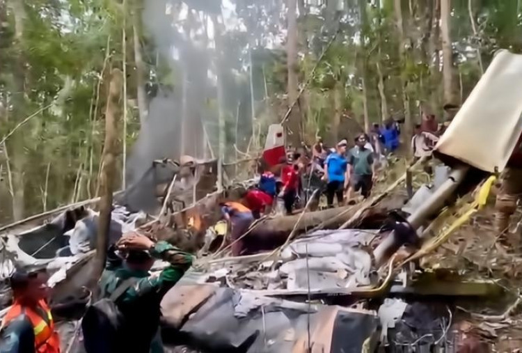 Penampakan Pesawat Pelita Air Service yang Jatuh di Nunukan, Kodam Mulawarman Gerak Cepat Evakuasi Korban