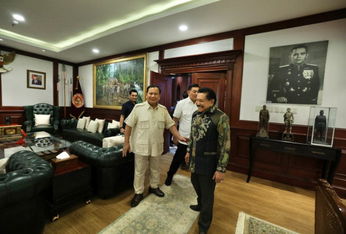 Prabowo Terima Kunjungan Hendropriyono di Kemhan